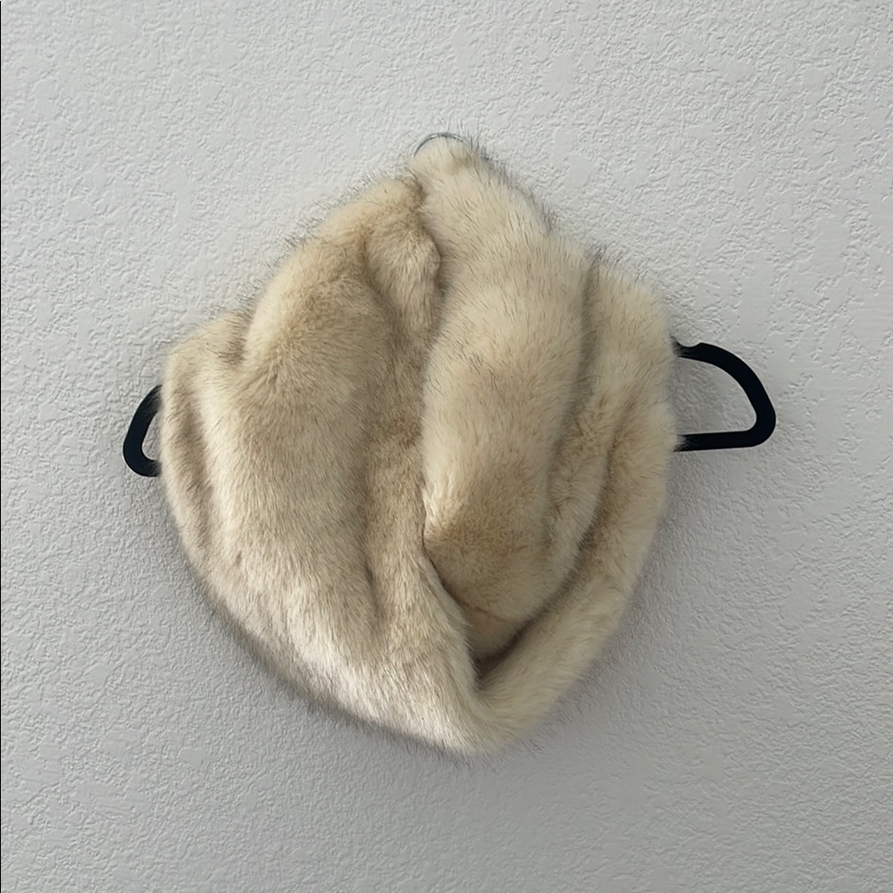 Cream Faux Fur Loop Scarf
